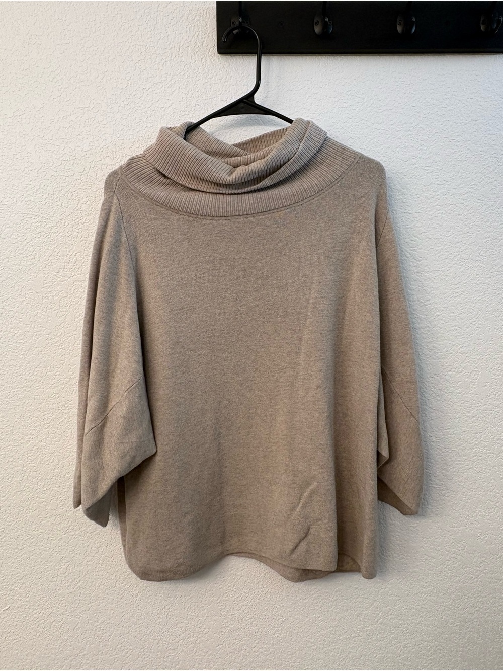Ellen Tracy Neutral Taupe Cowl Neck Sweater
